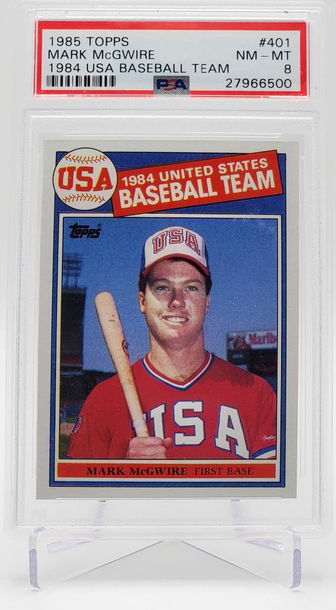 1985 Topps #401 Mark McGwire PSA 8 Rookie RC 1984 USA Baseball