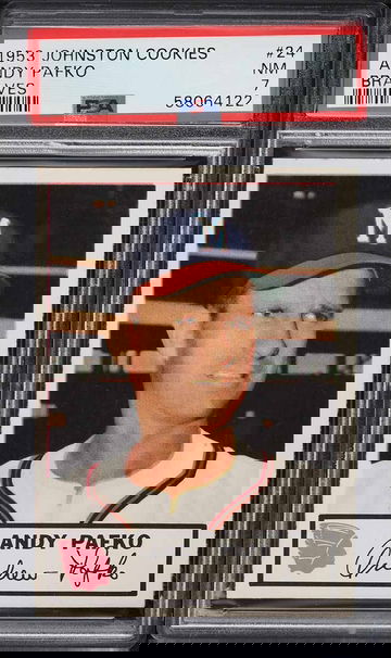 1953 Johnston Cookies Braves Baseball Andy Pafko #24 Braves PSA 7