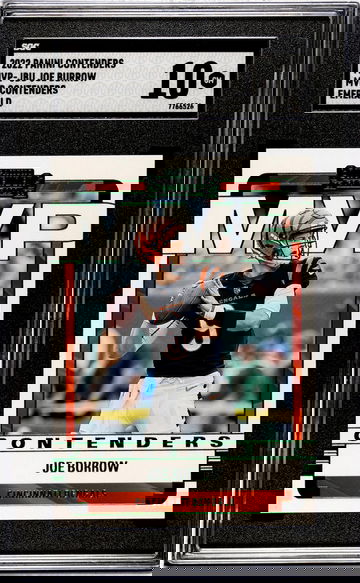 2022 Panini Contenders #MVP-JBU Joe Burrow Mvp Contenders Emerald SGC 10