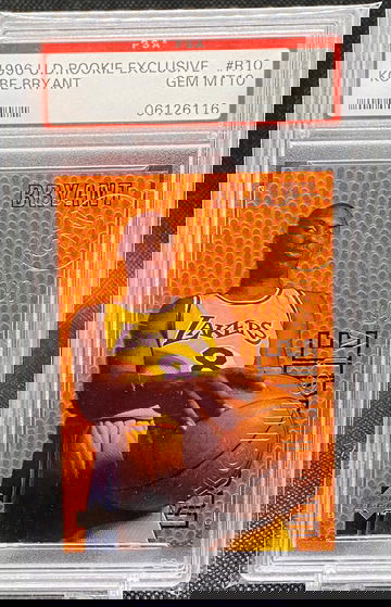 1996 Upper Deck Rookie Exclusives Kobe Bryant Rookie PSA 10 #R10 — Low Pop, Tough Grade