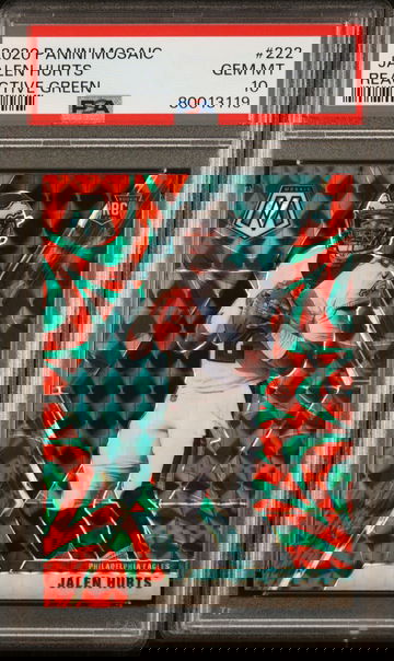 2020 Panini Mosaic Mosaic Reactive Green #222 Jalen Hurts Rookie RC