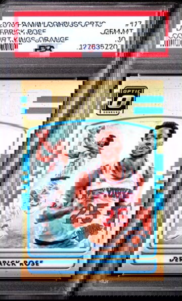 2016 Panini Donruss Optic #17 Derrick Rose Orange /199 PSA 10 New York Knicks Pop 2