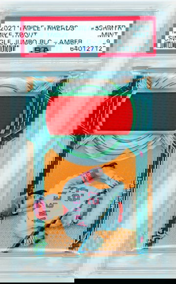 2021 Triple Threads #SJRMTR Mike Trout Single Jumbo Relic-Amber PSA 9 MINT!