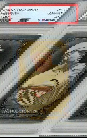 2024 TOPPS ALLEN & GINTER CHROME BABE RUTH BOSTON RED SOX PSA 10 LOW POP