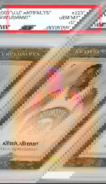 2007 UPPER DECK ARTIFACTS KEVIN DURANT #223 ROOKIE RC SUPERSONICS PSA 10 GEM MT