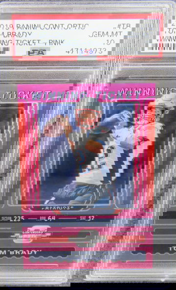 2019 Panini Contenders Optic Winning Ticket Pink /75 Tom Brady PSA 10