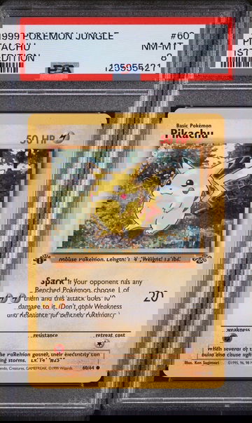 1999 Pokemon Jungle 1st Edition Pikachu #60 PSA 8