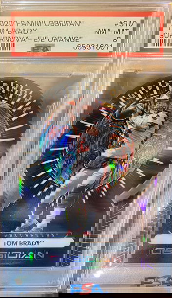 2020 Panini Obsidian Tom Brady Supernova #S10 Orange Prizm 4/25 PSA 8 (POP 1) 🔥