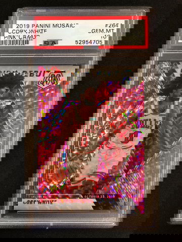2019 Panini Mosaic - Coby White - Rookie NBA Debut Pink Camo Prizm PSA 10