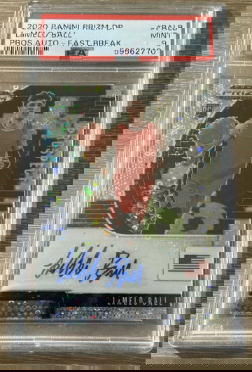 LaMelo Ball Auto 2020-21 Panini Draft Picks FAST BREAK ROOKIE #3 Psa 9 Autograph