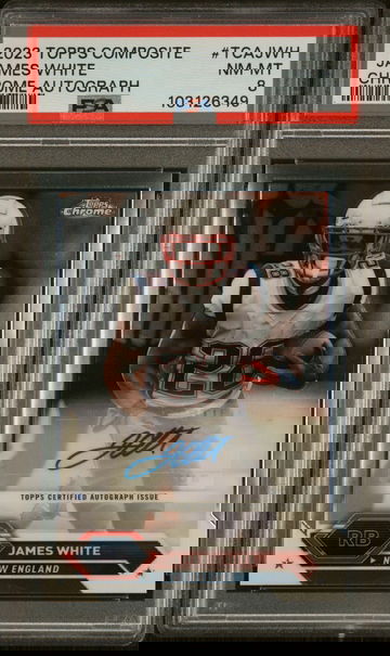 2023 Topps Composite Football Chrome James White Auto PSA Graded Slab Patriots