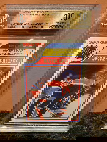 1985-86 O-PEE-CHEE OPC Wayne Gretzky #258 ASSISTS LEADERS BGS 10 PRISTINE