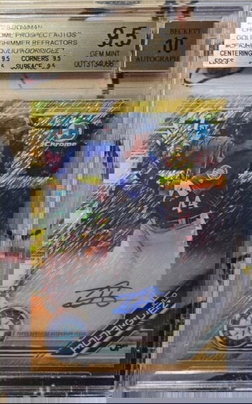 2019 Bowman Chrome Julio Rodriguez 1st Autograph GOLD SHIMMER /50 BGS 9.5 True Gem