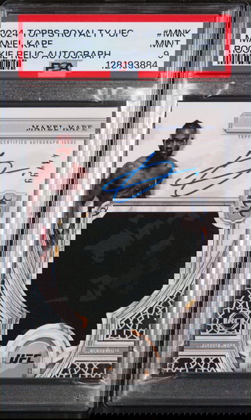 2024 Topps Royalty UFC Rookie Relic Autographs Manel Kape #MNK /99 PSA 9