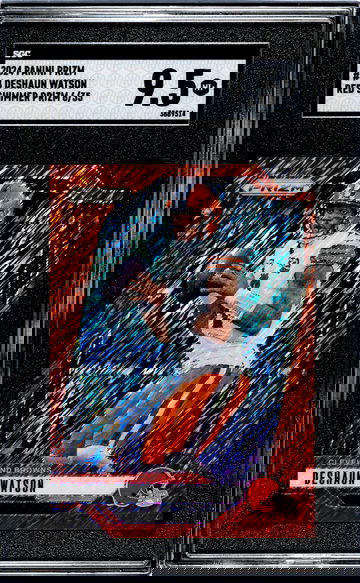 2024 Prizm #64 Deshaun Watson Red Shimmer Prizm /35 SGC 9.5
