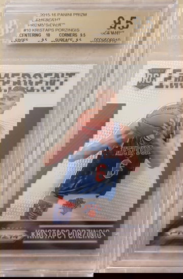 Kristaps Porzingis RC 2015 Prizm Emergent Silver BGS 9.5 💎 TRUE GEM MINT PLUS 