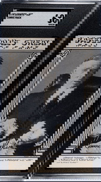 1974 Baseball's Great Hall of Fame Exhibits Connie Mack Philadelphia A's SGC 6 EXMT