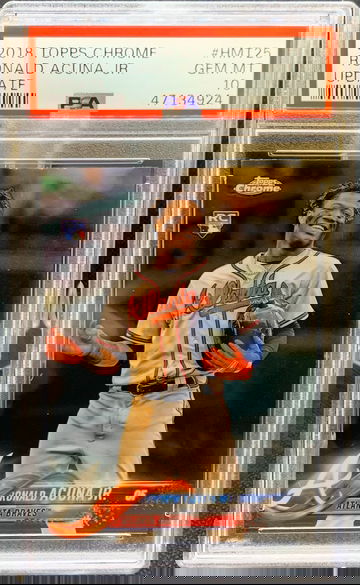 2018 Topps Chrome Update Ronald Acuna Jr. #HMT25 PSA 10