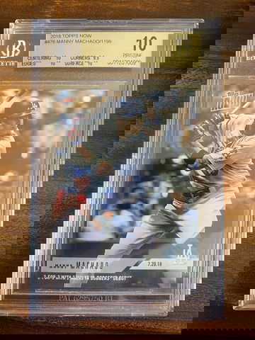 2018 Topps Now Manny Machado BGS 10 Pristine