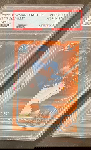2022 Bowman Chrome Sapphire Jett Williams Orange Refractor PSA 10 /25