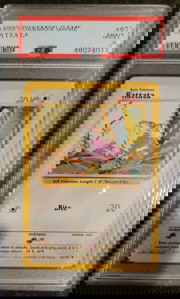 Rattata Base Set PSA 9