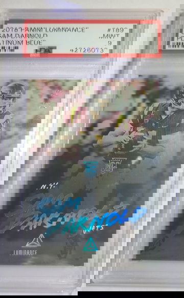 Sam Darnold 2018 Luminance Platinum Blue /25 PSA 9