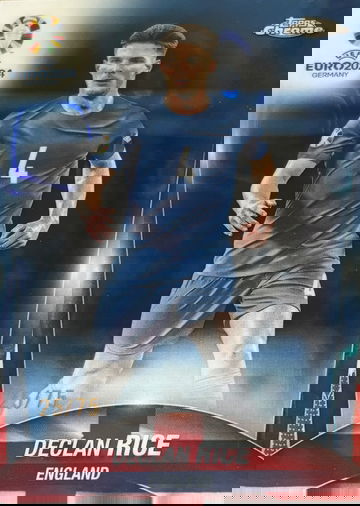 Declan Rice 2024 Topps Chrome UEFA Euro Blue Lava /75 #104