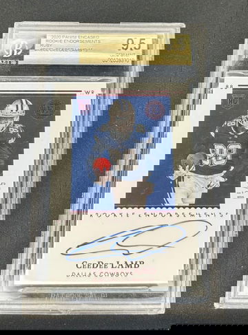 2020 Ceedee Lamb Panini Encased Rookie Endorsements Red Auto /15 BGS 9.5 Ruby RC Autograph
