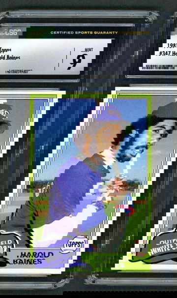 1981 Topps Harold Baines Rookie RC #347 CSG 9 Mint White Sox HOF