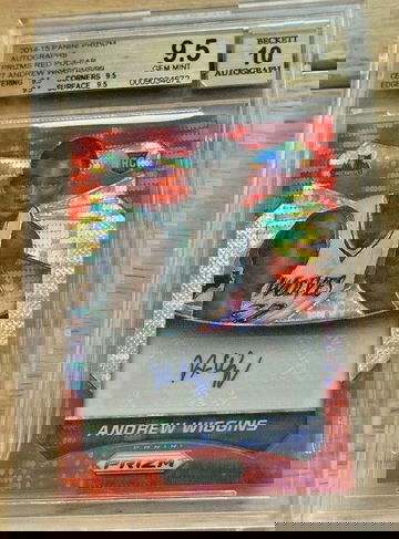 2014 Panini Prizm Red Pulsar Andrew Wiggins ROOKIE RC AUTO /99 BGS 9.5 GEM MINT