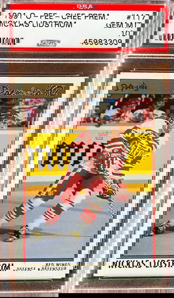 1991 O-PEE-CHEE PREMIER NICKLAS LIDSTROM #117 ROOKIE CARD PSA10 GEM MT *SHIPS FROM CANADA*