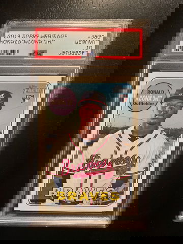 2018 Topps Heritage Ronald Acuna PSA10