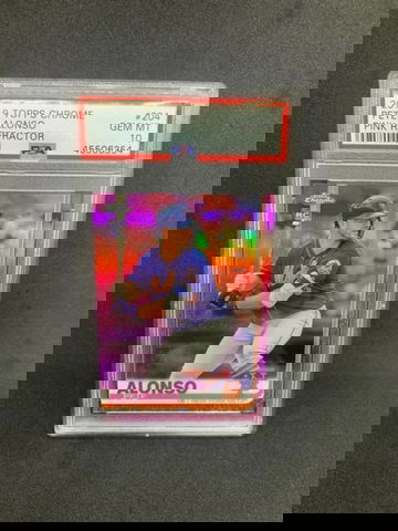 2019 Topps Chrome RC Pete Alonso pink refractor PSA 10 gem-mint