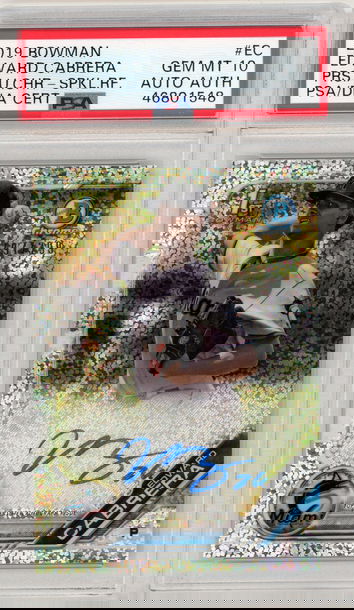 2019 Bowman Chrome Edward Cabrera Auto Speckle Refractor RC /299 PSA 10 GEM MINT 1st