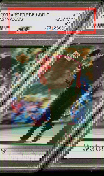 2001 Upper Deck Golf Tiger Woods #1 PSA 10