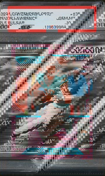 2024 Panini Contenders Optic Purple Pulsar Trevor Lawrence #25 Prizm /37 PSA 10