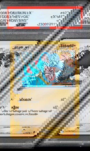 2006 Pokemon Ex Dragon Frontiers Reverse Holo Totodile #67 PSA 6