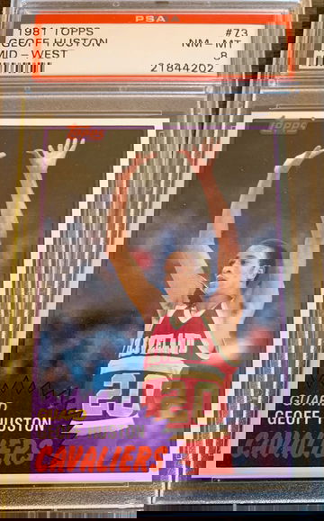 1981 Topps Basketball Card Geoff Huston #73 - MID WEST - Graded PSA 8 NM-MT 