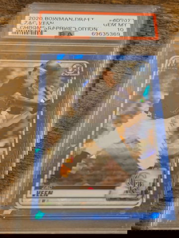 2020 Bowman Chrome Zac Veen Sapphire PSA 10