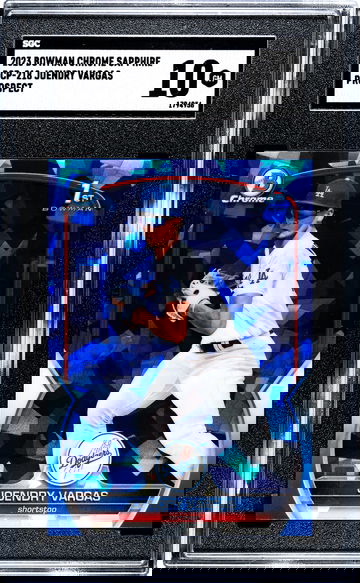 2023 Bowman Chrome Sapphire Joendry Vargas 1st Prospect RC Rookie Dodgers