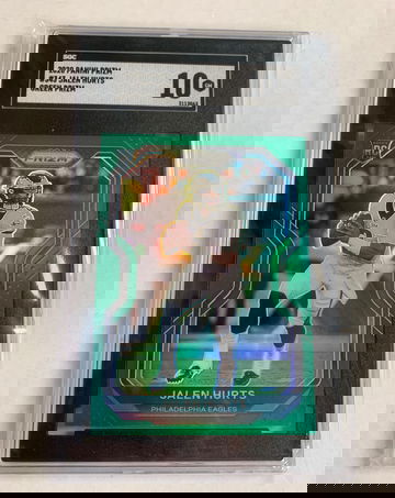 Jalen Hurts Green Prizm Rookie SGC 10