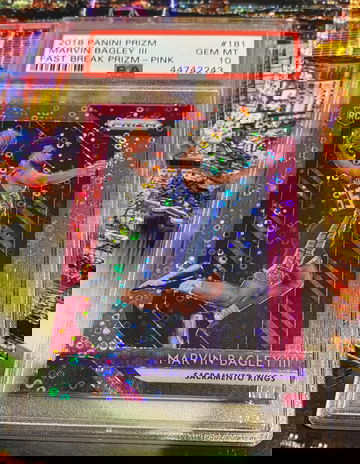 2018 panini prizm Marvin bagley iii fast break prizm pink disco #181 /50 gem mt 10 psa