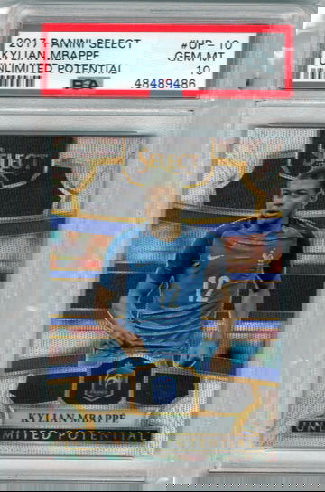 Kylian Mbappe 2017 Panini Select RC Rookie Unlimted Potential PSA 10