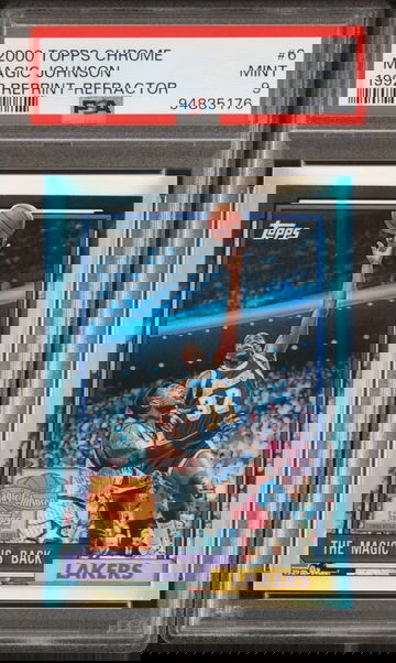 MAGIC JOHNSON 2000 TOPPS CHROME MAGIC REPRINT #6 PSA 9 BK.A2.65