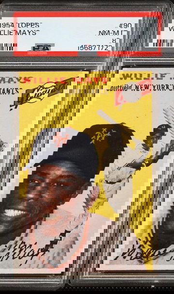 1954 Topps #90 Willie Mays PSA 8 Dead Centered High end