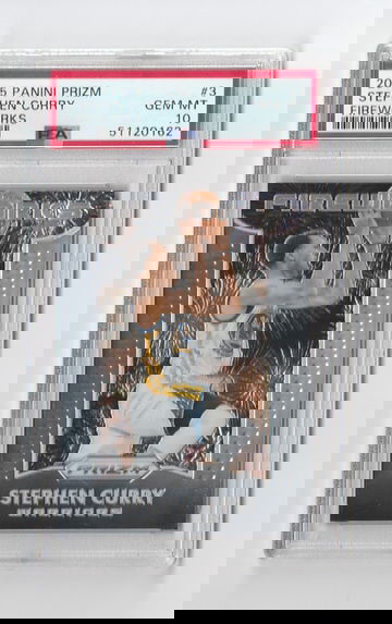 PSA 10 GEM MINT 2015 PANINI PRIZM STEPHEN CURRY FIREWORKS #3