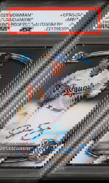 2025 Topps Bowman Chrome Prospect Autograph Jac Caglianone #CPA-JCA Auto PSA 9