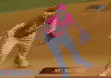 2021 Stadium Club Chrome Mike Moustakas #96 Gold Refractor 27/50