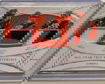 2021 National Treasures Joe Burrow Carson Palmer Boomer Esiason triple patch 17/25!