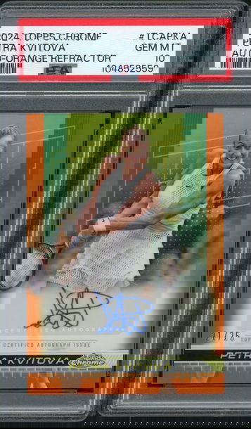 2024 Topps Chrome Orange Refractor Petra Kvitova #TCA-PKA Auto /25 PSA 10